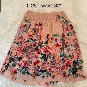 Bobeau floral skirt size large waist 32” length 25”